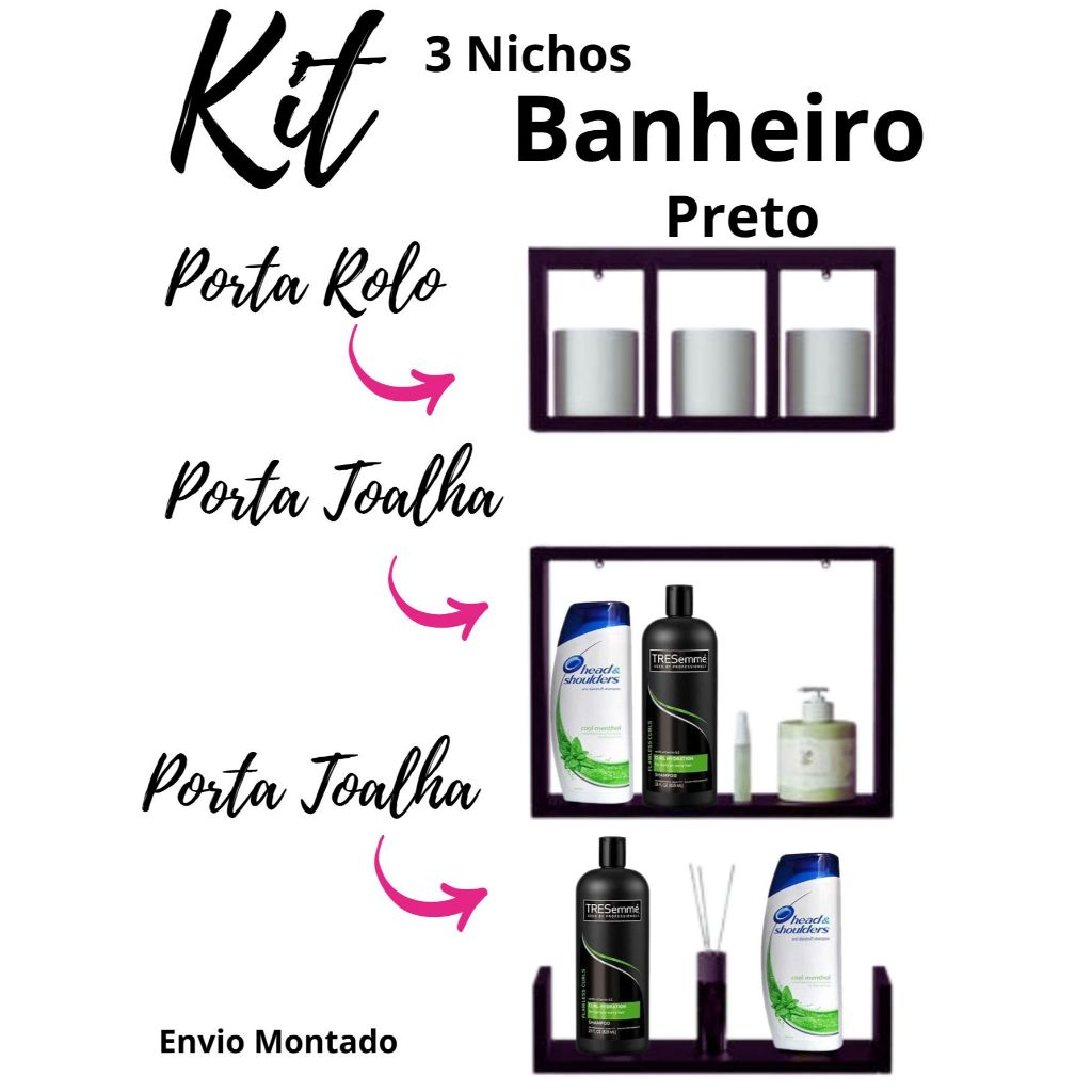 t 3 Nichos de Banheiro em MDF – Organização com Estilo