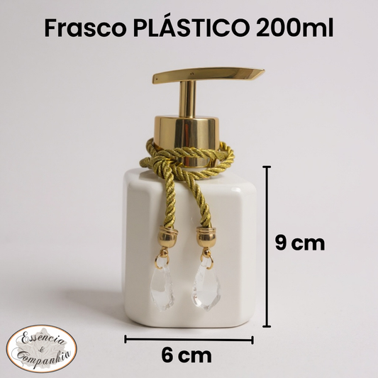 Kit Completo Lavabo Banheiro Frasco Pet Aromatizador e Saboneteira 200ml Com Bandeja e Vaso Planta